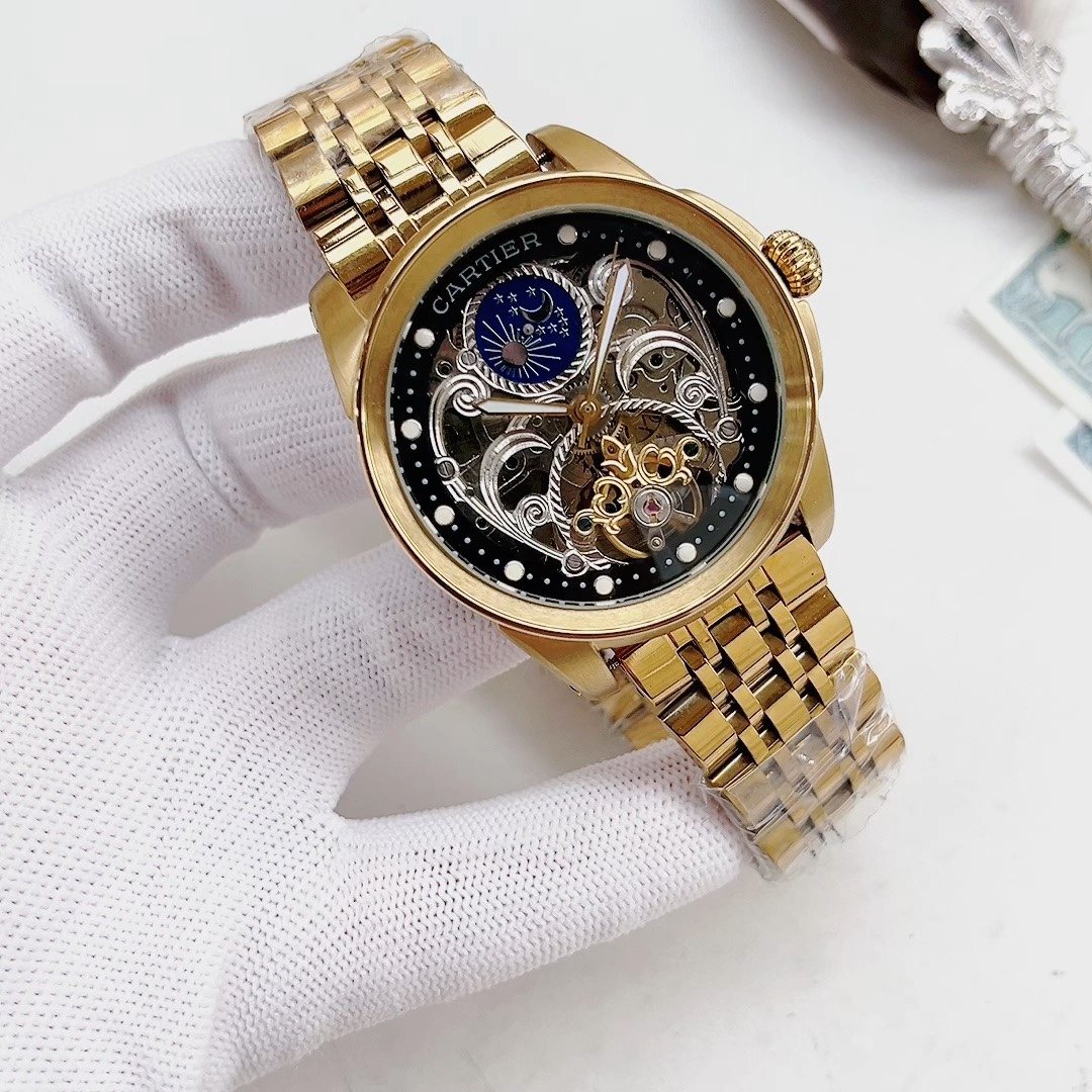 Cartier Gold-Tone Skeleton Dial Watch — hero