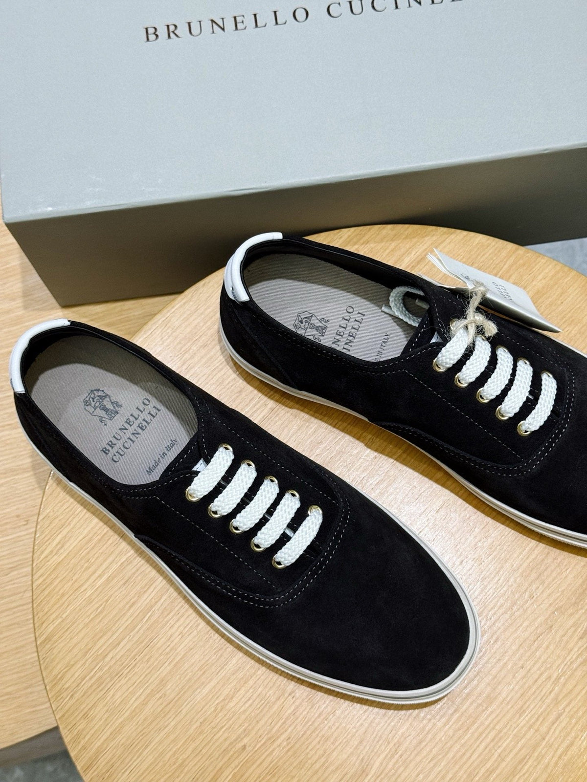 Brunello Cucinelli Black Suede Sneakers — hero