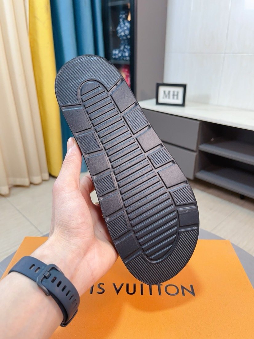 Louis Vuitton Monogram-Style Slide Sandals — detail