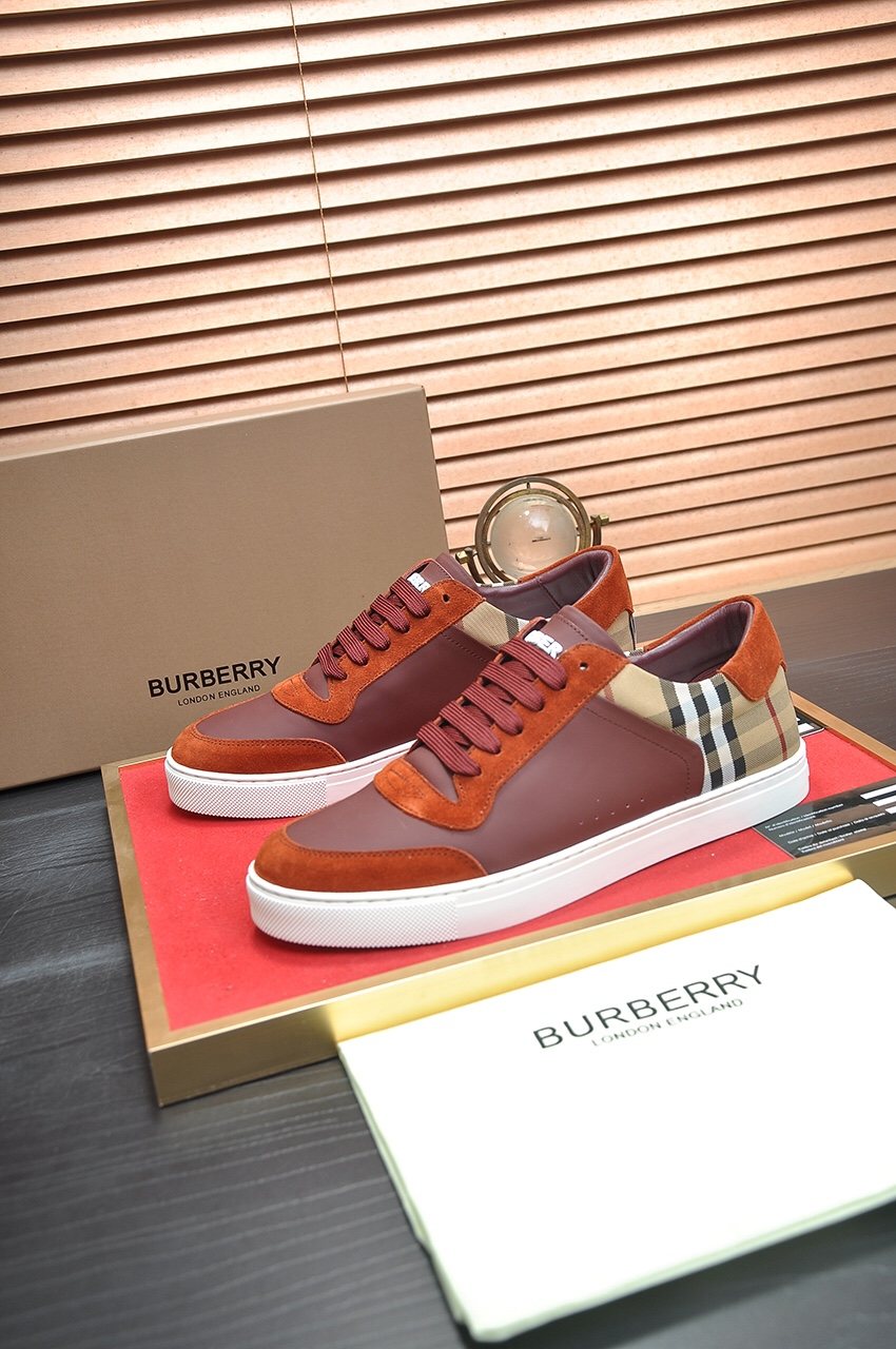 Burberry Check Heel Low-Top Sneakers — front