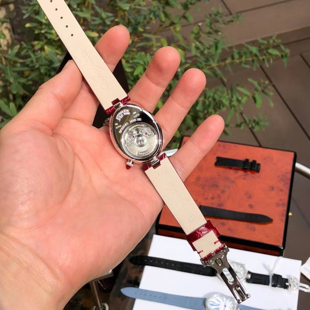 GaGa Milano Burgundy Red Crystal Bezel Watch — back