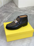 FENDI Black Monogram Vamp Ankle Boots — hero