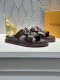 Louis Vuitton Embossed Strap Slide Sandals — hero