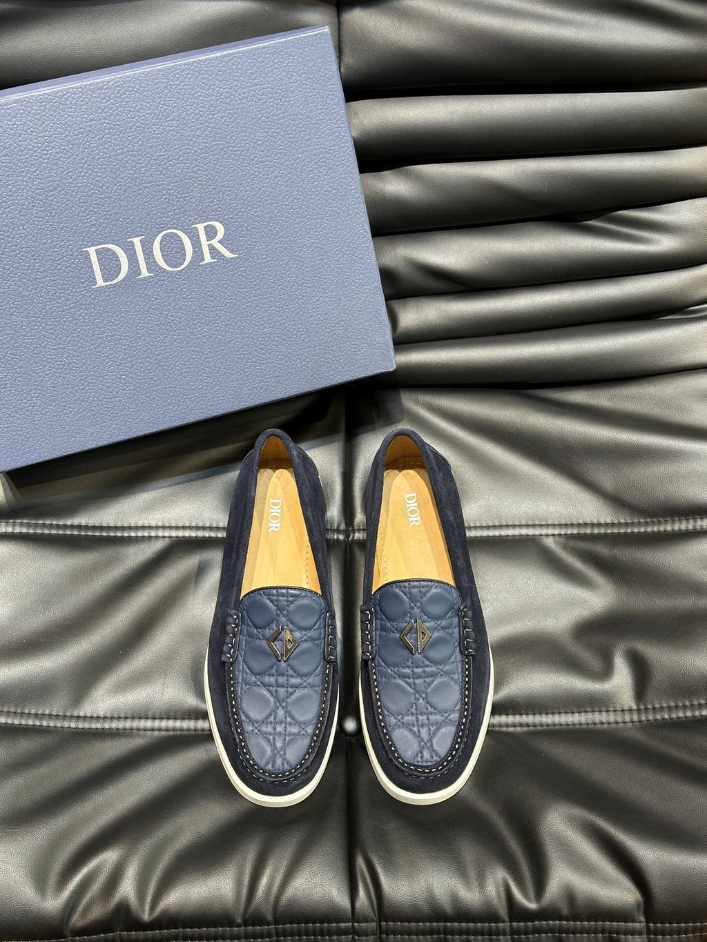 Dior Patterned Panel Loafers — front