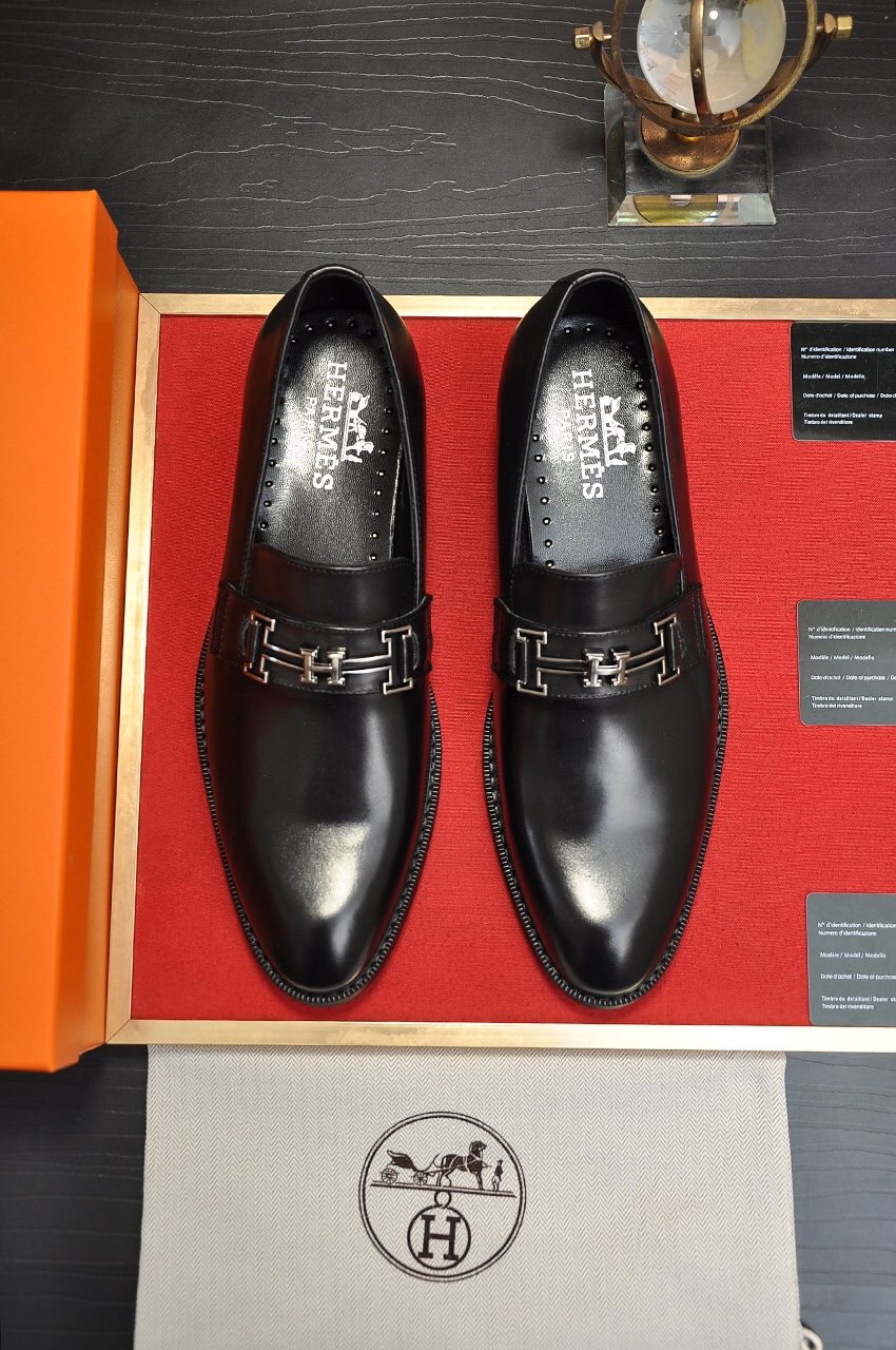 Hermès H-Hardware Leather Loafers — hero